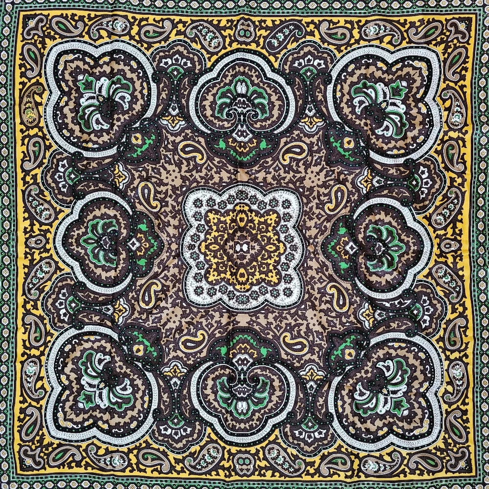 2012 Talbots 100% Silk Elegant Paisley Square Bandana 34